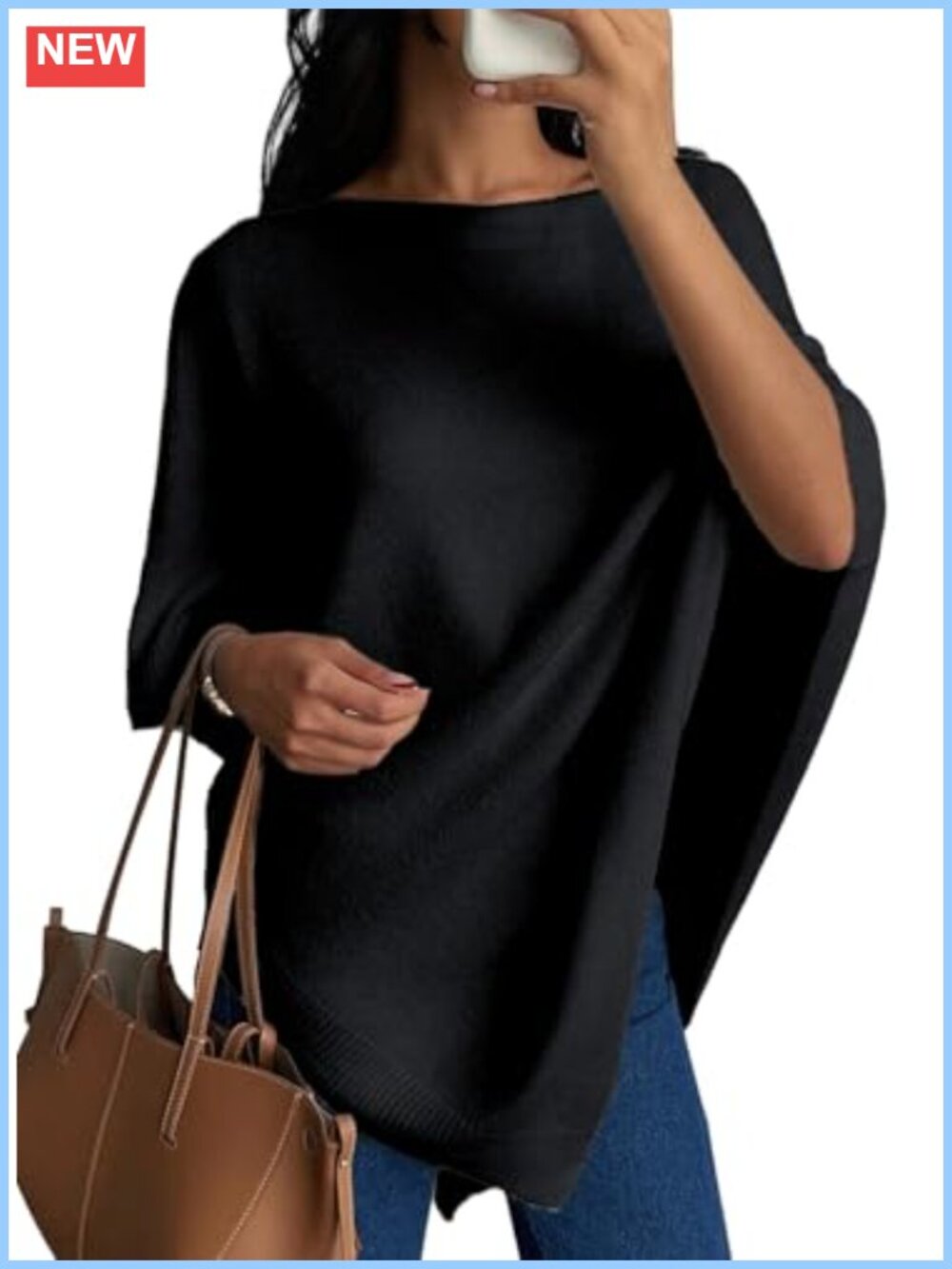 Knit Poncho Lightweight Asymmetry Shawl Wrap Fall Outfit